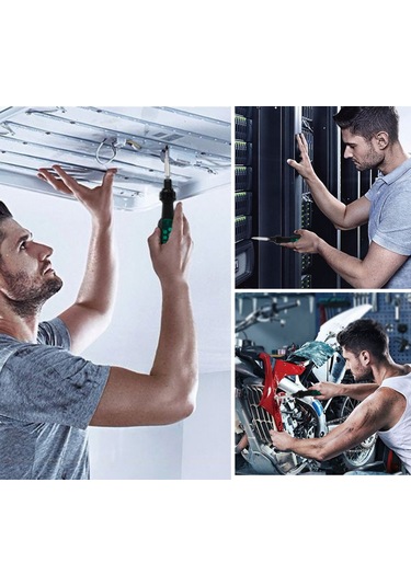 11'i 1 Arada Taşınabilir Cırcırlı Multibit Tornavida