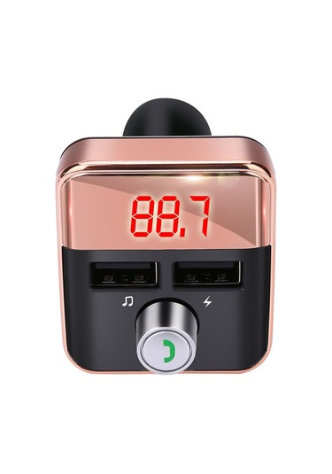 Geeroyoo Bluetooth 5.0 Araç İçi Fm Vericili Mp3 Çalar, Usb Şarj, Elfree Özellikli, Gül Altını Renk