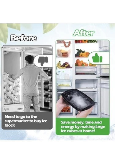 Didadodo Siyah Silikon Buz Kalıbı - Xl Bloklu 3 Kp. Siyah Siyah