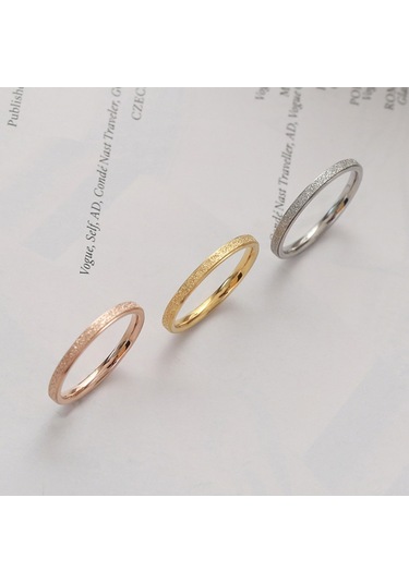 Sones Three Lifetimes Titanyum Çelik Çift Yüzükler Çok İnce Buzlu Yüzük, Boyut: Abd Boyutu 4 Altın