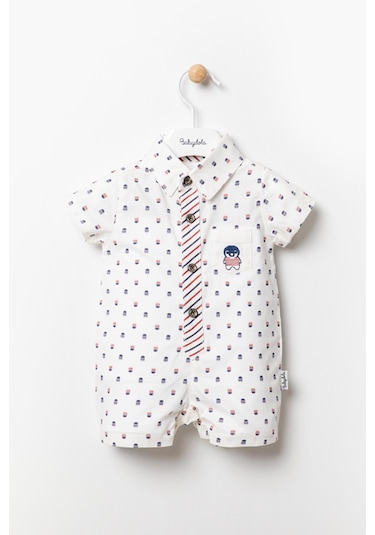 Pamuklu Penguen Detaylı Erkek Bebek Bayramlık Tulum 12779 001