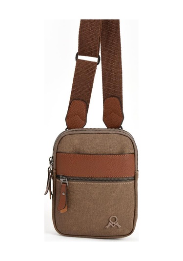 Kanvas Kumaş Telefon Çantası Erkek Postacı Çanta 20 12 Cm Çapraz Askılı Omuz Çantası Mega Çanta Camel