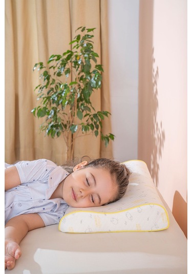 Boyun Destekli Ortopedik Visco Yastık 47x32x8/6 Cm Beyaz