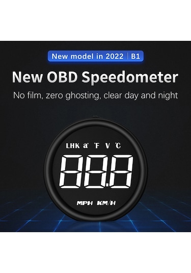 Geeroyoo Araba Yeni Obd Hız Göstergesi Hud Head-up Ekranı B1 Çok Fonksiyonlu Araç Tanılama Dedektörü Hız Göstergesi Güvenli Sürüş