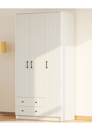 Rabi Mobilya İrem Country 3 Kapak 2 Çekmeceli Mega Gardırop