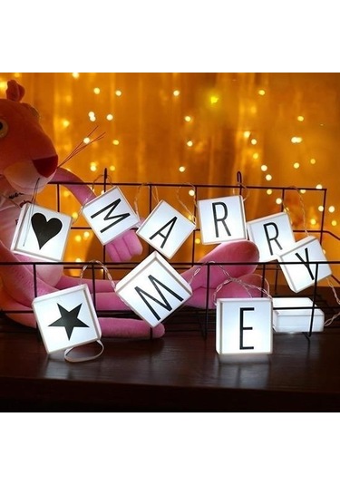 Zmc Bilişim 10lu Lightbox Işıklı Harf Mesaj Panosu Dekoratif Harf Işık Zinciri