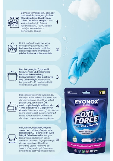 Clean Oxi Force Toz Leke Çıkarıcı 750 Gr