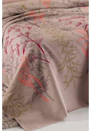 Doğal Pike Baskılı Battal 230x220cm Urla Bej Bej
