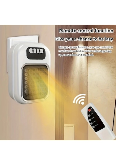 Willowhaven Siyah 1 Adet Duvar Tipi Fanlı Isıtıcı, Enerji Tasarruflu Mini Taşınabilir Elektrikli Isıtıcı Ofis Yatak Odası