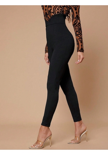 Soonaksesuar Kadın Siyah Krep Kumaş Pantolon Siyah