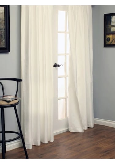 Nirvana Lüx Kaliteli Saten Güneşlik Perde Beyaz-Krem -Süper Fiyat Krem