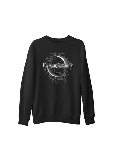 Evanescence - Logo Siyah Erkek Kalın Sweatshirt