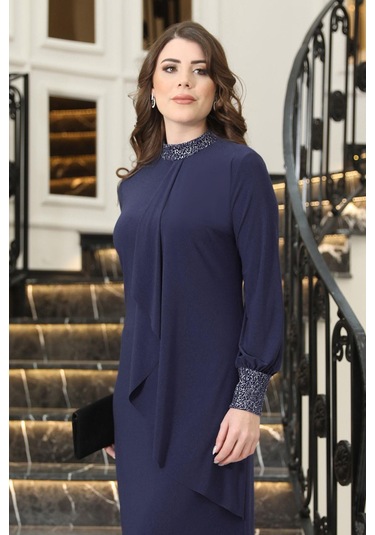 Efsane Tesettür Elbise Lacivert Lacivert