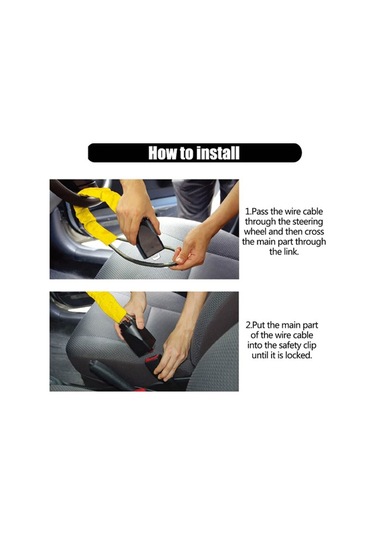 Direksiyon Kilidi, Evrensel Emniyet Kemeri Kilidi Hırsızlık Önleyici Kilitleme Cihazı 3 Anahtarlı Araba Suv Van Golf Arabası Kamyon Kırmızı