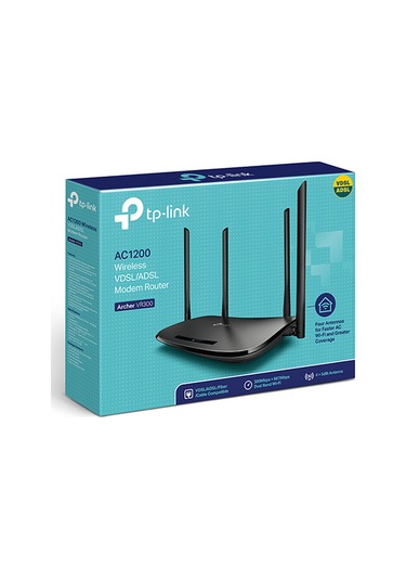 Tp-lınk Archer Vr300 V2, Ac1200, 4port, Dual Band Wifi, 1200mbps, 4xanten, Vdsl,adsl Modem