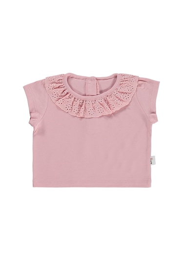 Civil Baby Yaka Brodeli 6-18 Ay Tişört - Pembe