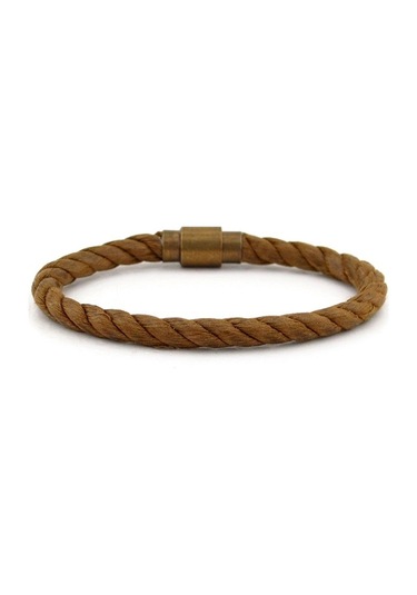 Taba Kahve Bronz Miknatisli Halat Erkek Bileklik Bt417 Sarı