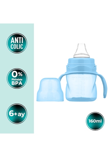 Mamajoo Antikolik Akıtmaz Alıştırma Bardağı 160 ml Powder Blue, 6 Ay+