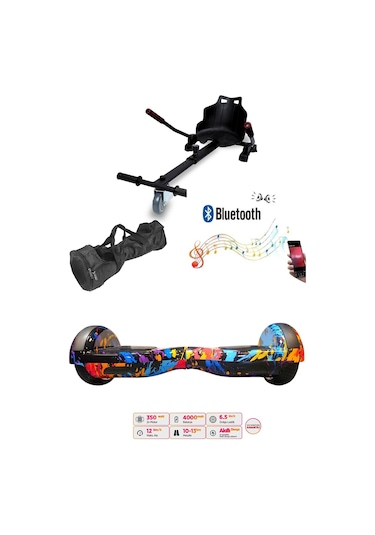 Citymate Elektrikli Kaykay Hoverboard Akıllı Denge 6.5 Inch + Hoverkart + Çanta Extrem Paket D26