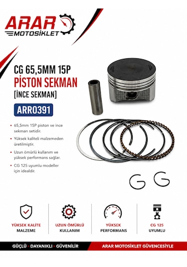 Cg 65,5mm 15p Piston Sekman İnce Sekman Arr0391