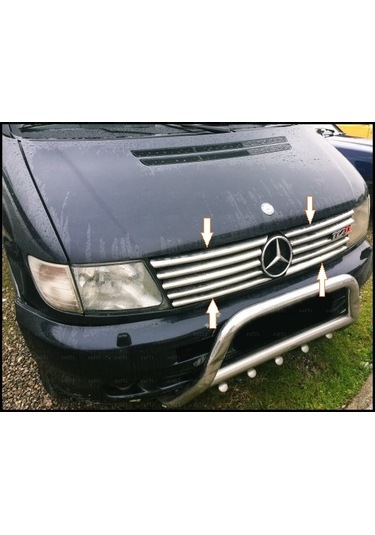 Ebal Otomotiv Mercedes Vito W638 Krom Ön Panjur 10 prç. 1999-2004 P. Çelik