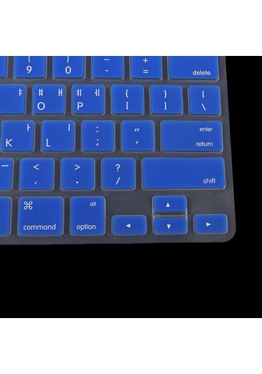 Homyl Macbook Pro 13/15 Inç Için Kore Silikon Klavye Mavi