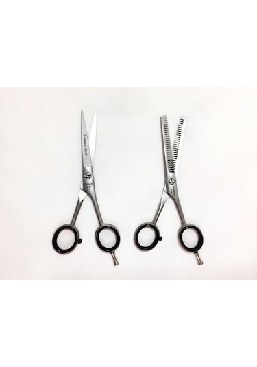 Cobalt Profesyonel Kuaför Saç Kesim, 5,5 İnç İkili Makas Seti, Kesim Makası, Çift Taraflı Efile Makası, Özel Deri Çantalı