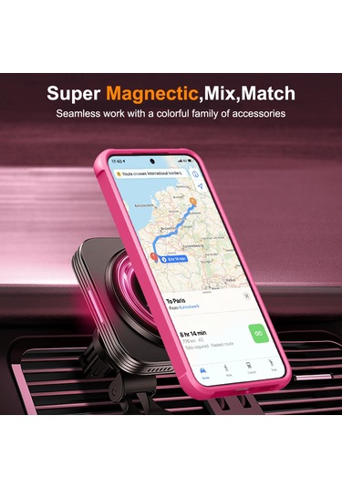 Samsung Galaxy S25 / S24 Kılıfı Magsafe Döndürülebilir Halka Ayaklı Tpu + Pc Telefon Kılıfı İle Uyumlu Rose