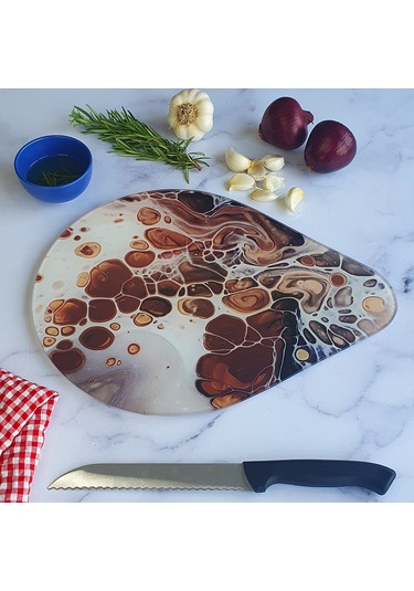 Decorita Cam Kesme Tahtası | Damla Serisi - 6 | 28cm x 36cm