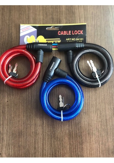 Bisiklet Halat Kilit 84101 12 x 80 CM Zhongli Siyah