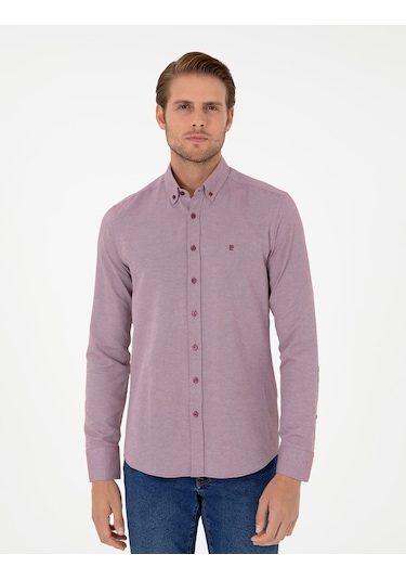 Pierre Cardin Erkek Bordo Gömlek Desenli 50297998-vr014 Bordo