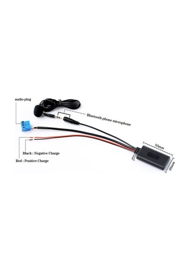Moly Alfa Romeo Fiat İçin Bluetooth Aux Adaptörü Telefon Mikrofonu Abs Dayanıklı