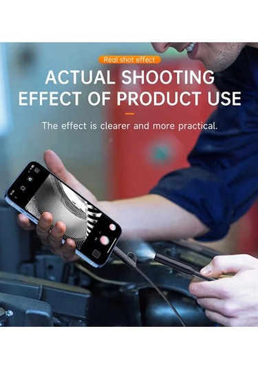 Endoskop Yılan Video Kamera Ios Ve Android Uyumlu Led Li 10 Metre 8 Mm Sert Kablo 2mp