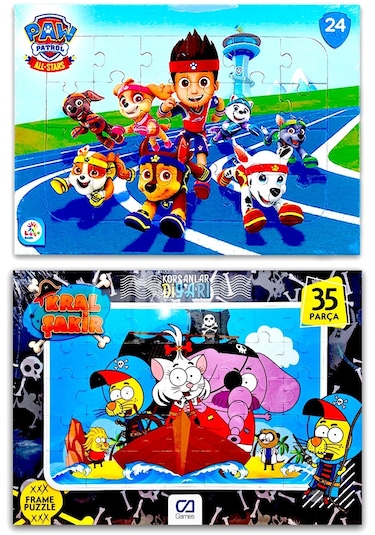 Paw Patrol Pati Devriyesi Ve Kral Şakir 2 Li Frame Puzzle/Yapbo