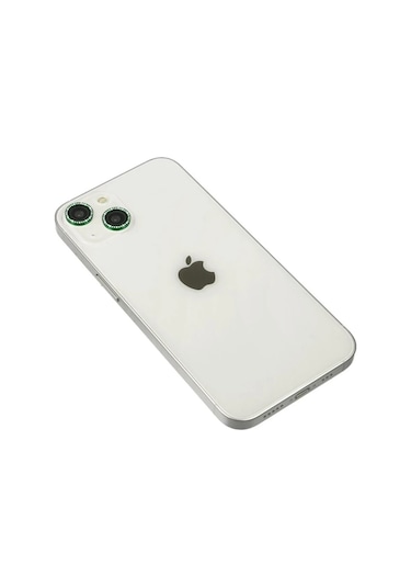 Mey İthalat Apple Uyumlu iPhone 14 Diamond Kamera Lens - Yeşil