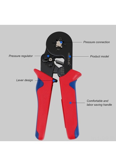 Geeroyoo Hsc8 Çok Fonksiyonlu Kablo Pense, 0.25-10mm² Kablolar İçin İdeal, Ergonomik Tasarım, Güvenli Kilit Sistemi Kırmızı