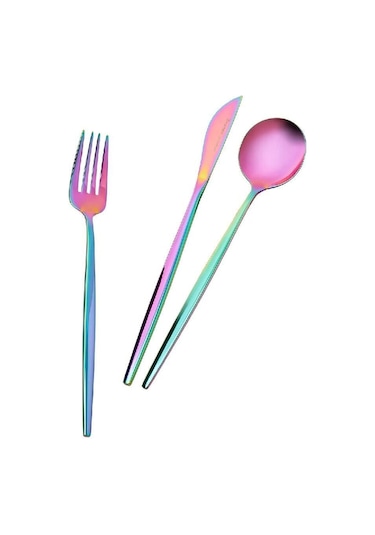 Karaca  Orion Çok Renkli 6 Kişilik 30 Parça Çatal Kaşık Bıçak Takımı