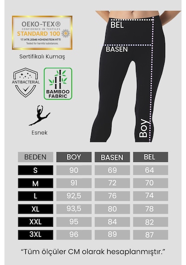 Nt Underwear Kadın Bambu Uzun Tayt Hafif, Rahat, Terletmeyen Siyah