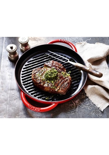 Staub 405115250 Dokum Izgara Tava Cıft Kulplu Kıraz Cıcegı 30cm