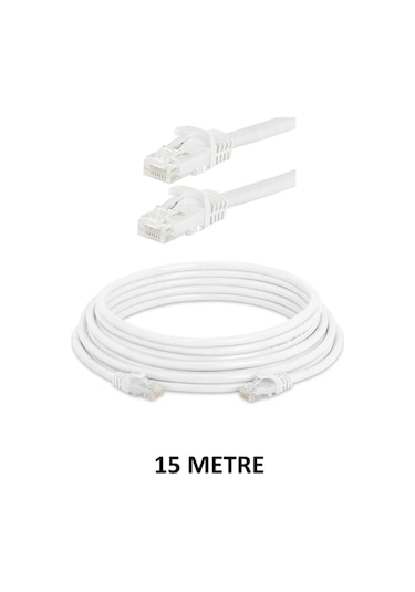 Cat6 Ethernet Kablosu 15mt - Rj45 Hazır Başlıklı İnternet Kablosu