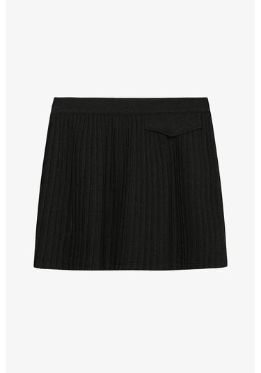 Quzu Pileli Siyah Kadın Etek Etk01102 Siyah