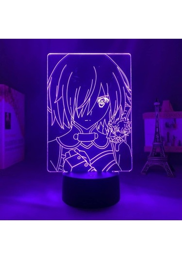 Goldenqian Anime Fate Hayranları Için 3d Nightlight Kaldı 16 Renk Dekor Illusion Uzaktan Kumandalı Led Lamba, Manga Fate Stay Şekil Noel Hediyesi Oyuncaklar Çocuklar / Erkekler 6qeıeq Siyah