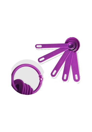 5 Adet Pişirme Pişirme Aletleri Plastik Ölçü Kaşığı Ölçü Kepçesi Ölçekli Siyah