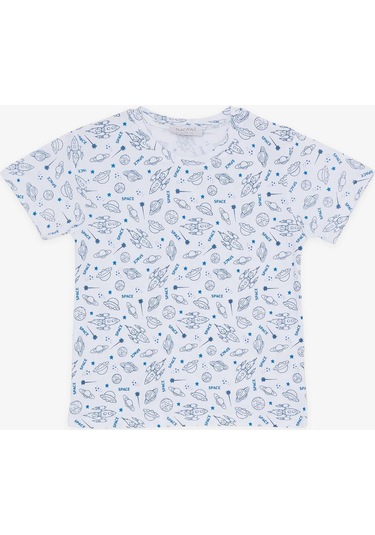 Breeze Girls & Boys Erkek Çocuk Şortlu Takım Uzay Temalı 1.5-5 Yaş, Beyaz-beyaz Beyaz