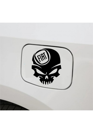 Araba Depo Kapağı Sticker Fiat Kuru Kafa Oto Sticker 2 Adet