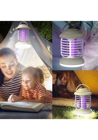 Maiyame Şarj Edilebilir Led Işıklı Sivrisinek Ve Sinek Tuzağı, İç Ve Dış Mekanlar İçin Çok Amaçlı Gece Lambası Haki