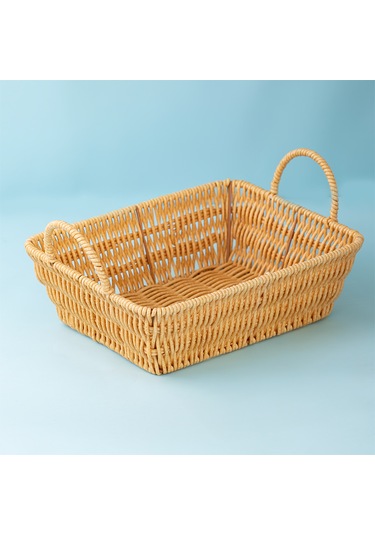 Porsima 301b 3lü Düzenleyici Dikdörtgen Hasır Sepet Seti Ekmeklik