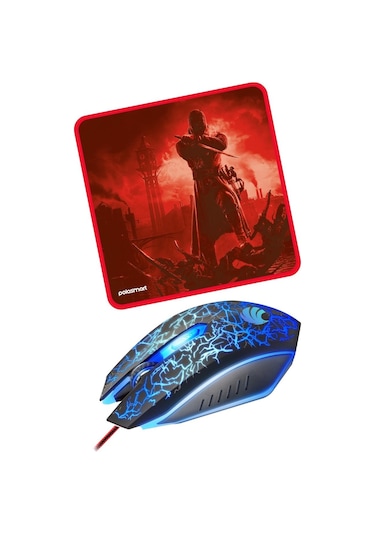 Polosmart PGM25 Kablolu Gaming Mouse & Mouse Pad Kırmızı
