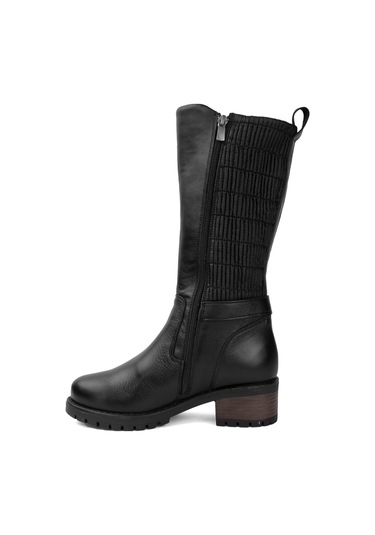 Voyager 9869 Kadın Hakiki Deri Klasik Çizme Siyah-siyah Siyah