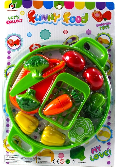 Kesilen Sebze Seti Tepsili Sepetli Doğrama Tahtalı 12 Parça